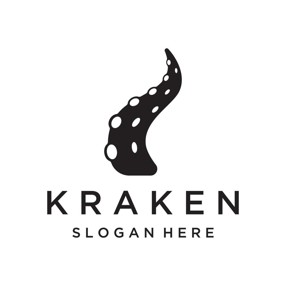 mar pulpo o kraken hipster logo creativo modelo aislado en antecedentes. vector