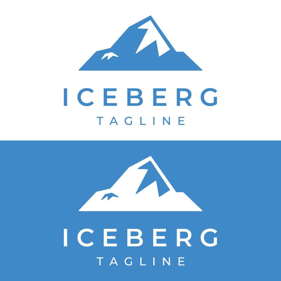 resumen geométrico ártico iceberg logo diseño minimalista vector ilustración.