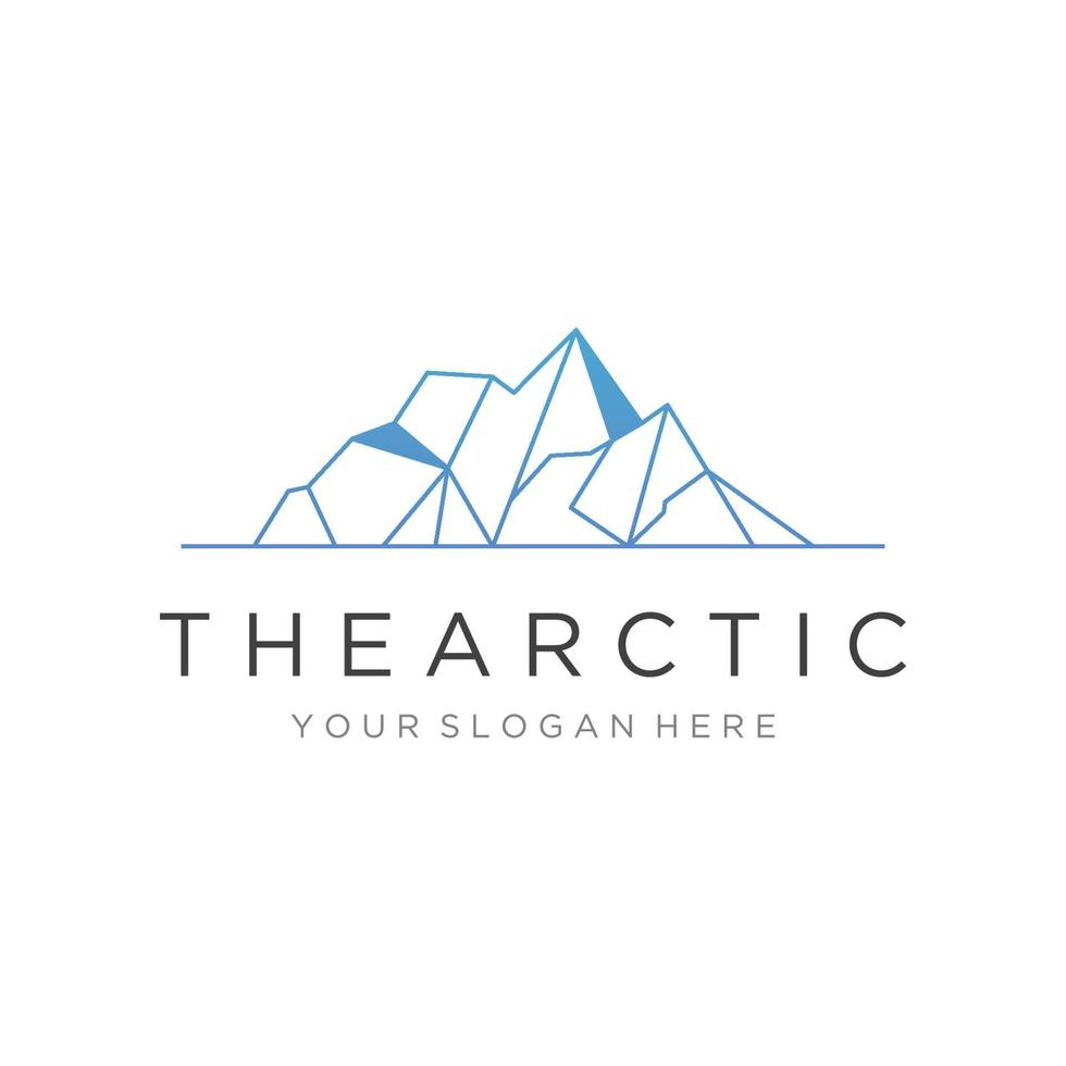 Abstract geometric arctic iceberg Logo design minimalistic vector illustration.