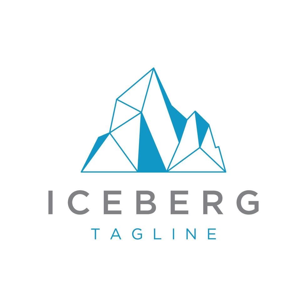 Abstract geometric arctic iceberg Logo design minimalistic vector illustration.