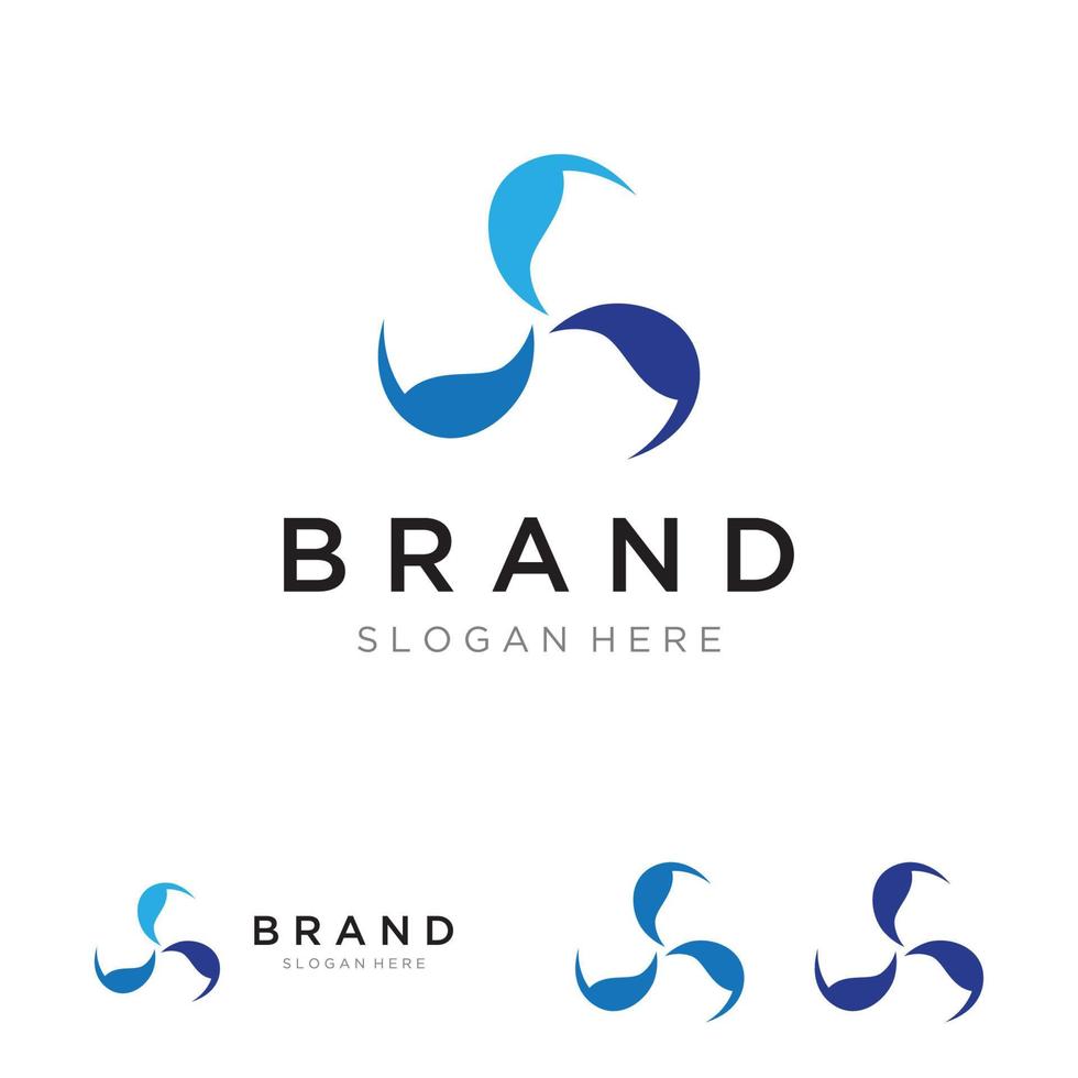 Propeller abstract logo template design of airplane, windmill, fan.Logo for aviation,company,brand,industry. With a modern concept. vector