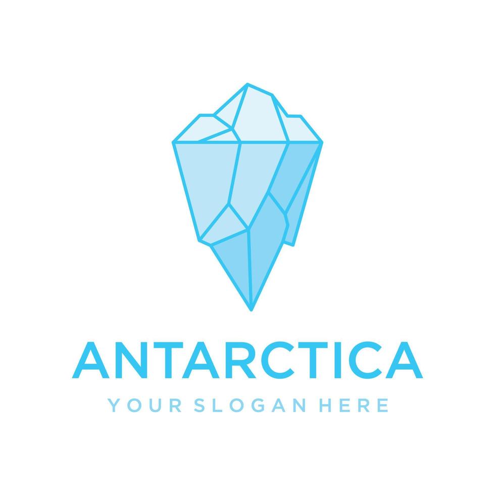 resumen geométrico ártico iceberg logo diseño minimalista vector ilustración.