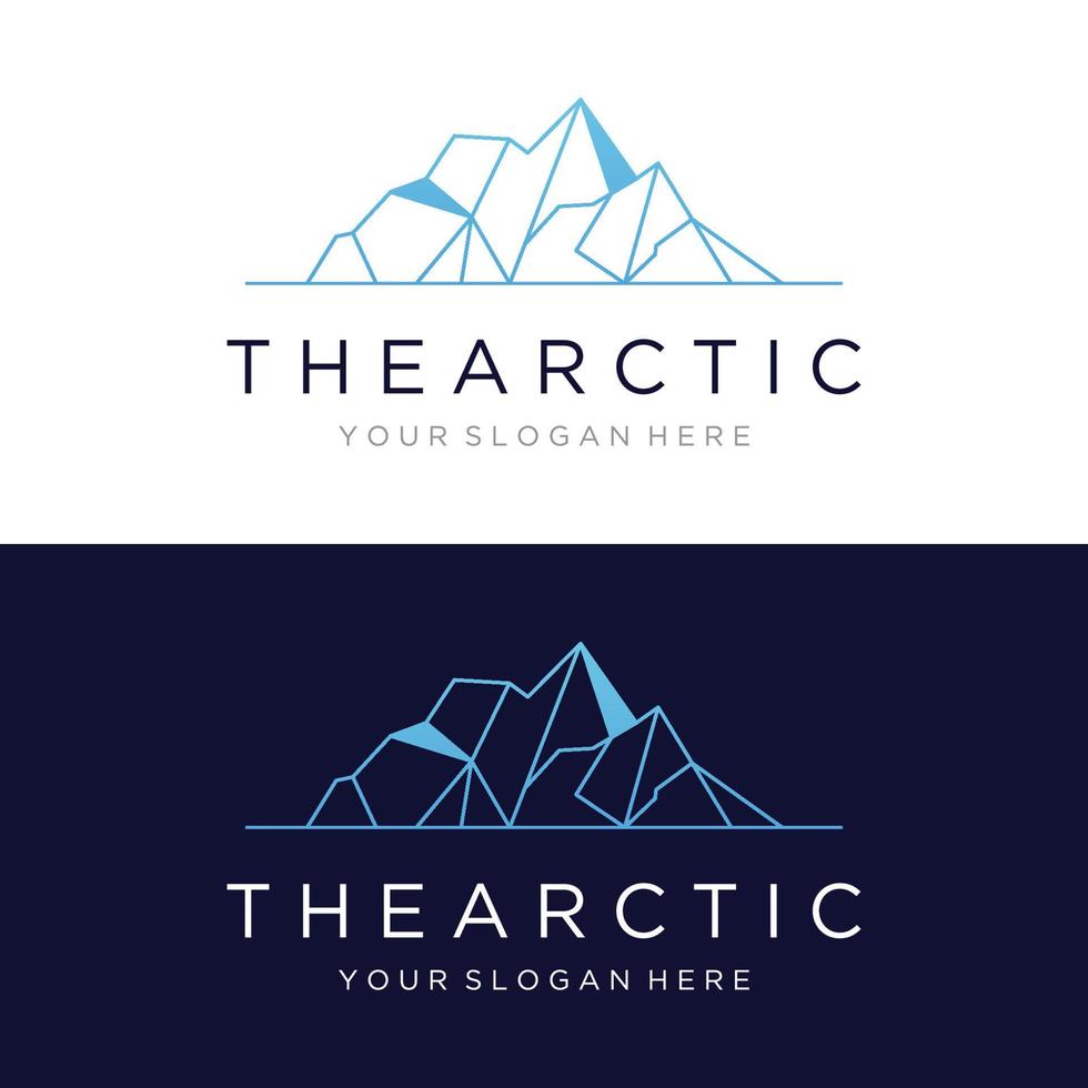 Abstract geometric arctic iceberg Logo design minimalistic vector illustration.