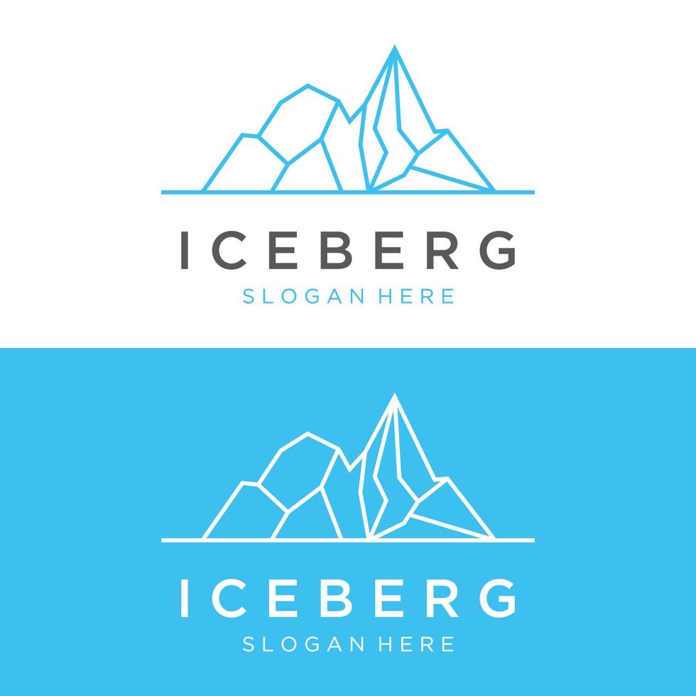 resumen geométrico ártico iceberg logo diseño minimalista vector ilustración.