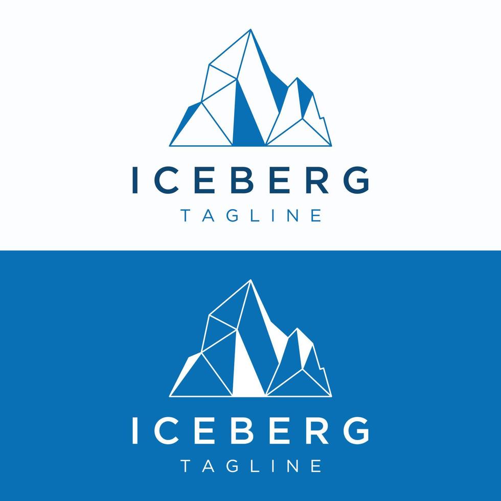 resumen geométrico ártico iceberg logo diseño minimalista vector ilustración.