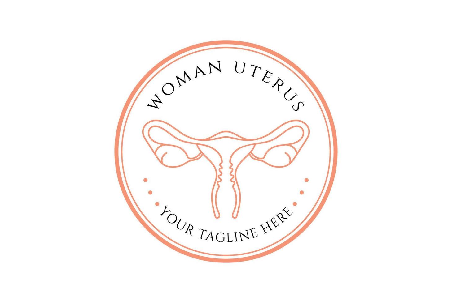 Vintage Retro Woman Uterus for Pregnant Midway Care Doctor Logo Design Vector