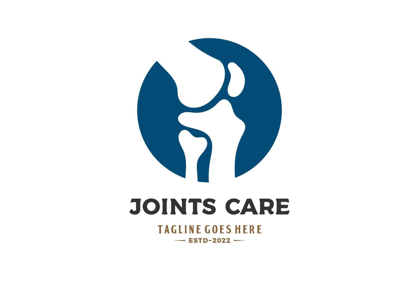 Simple Minimalist Knee Joint Bone Skeleton for Doctor Clinic Health Care Logo vector