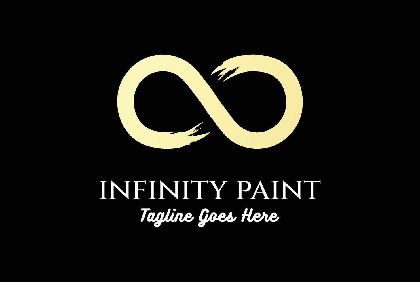 Elegant Luxury Golden Infinity Paint Brush Logo Design vector