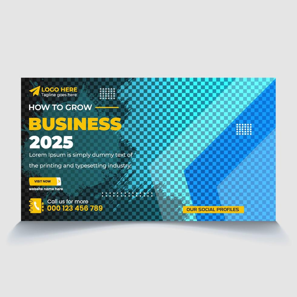 How to grow business ideas cover page banner thumbnail design vector