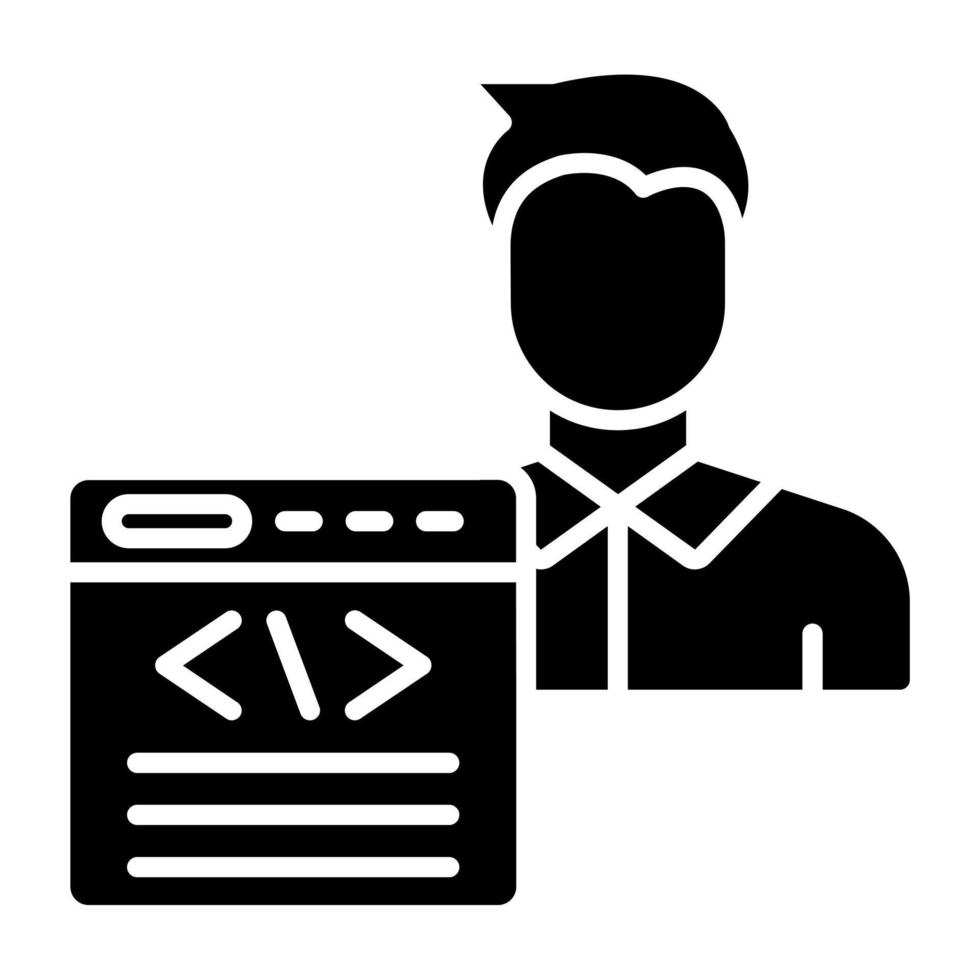 Citizen Developer Male Icon Style vector