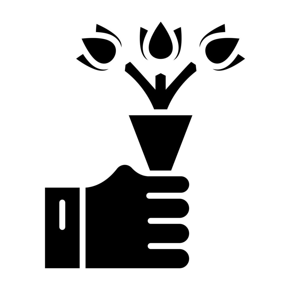 Hand Bouquet Icon Style vector