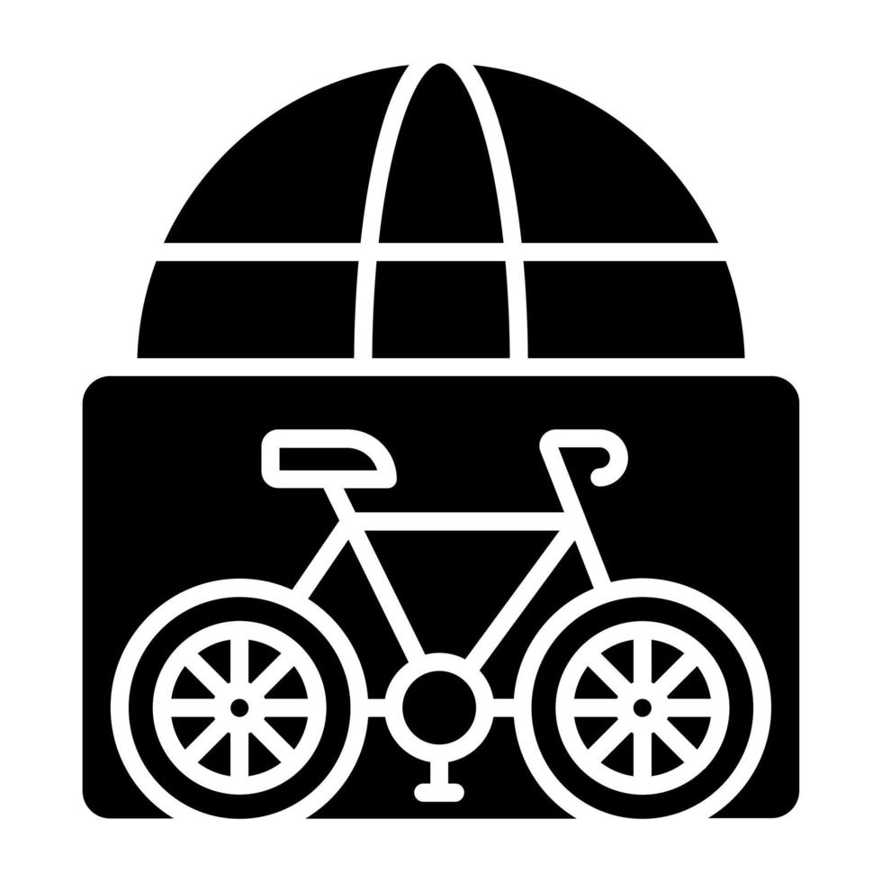 bicicleta país Excursiones icono estilo vector