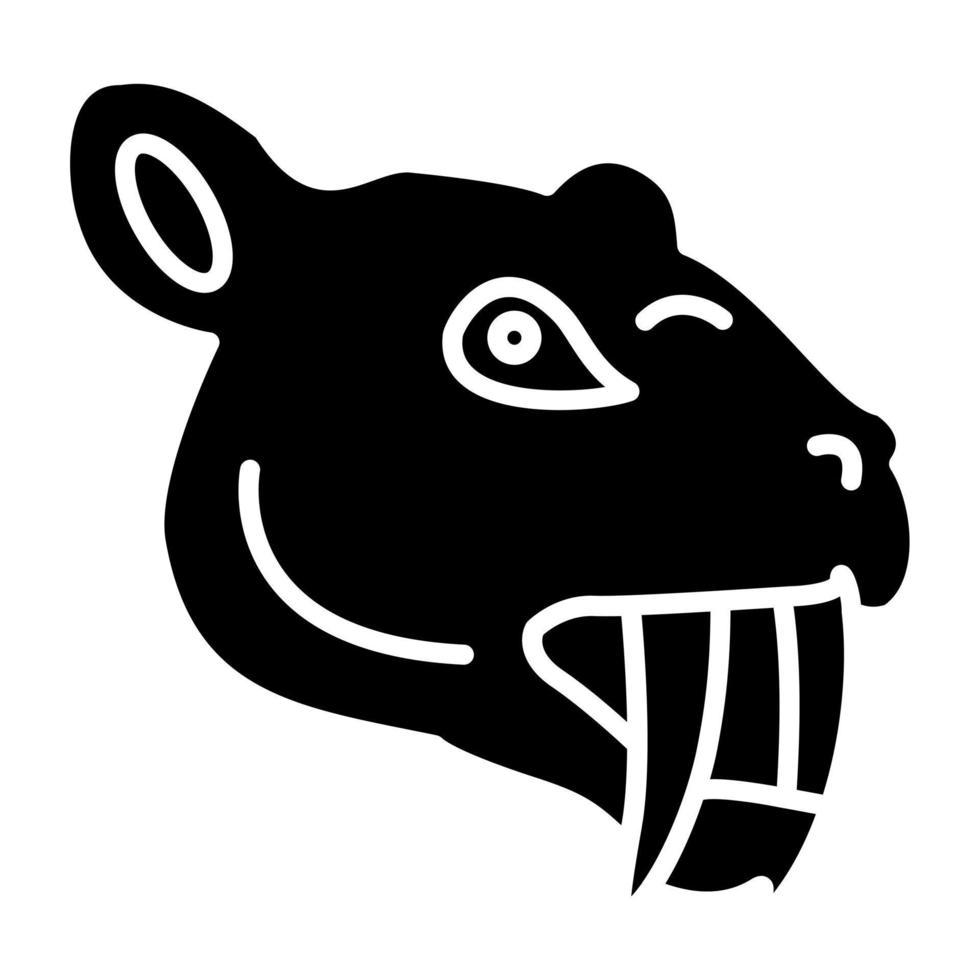 Saber Toothed Tiger Icon Style vector