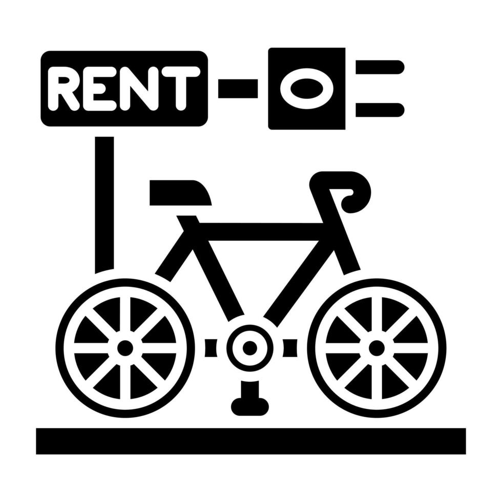 Electric Bicycle Rental Icon Style vector