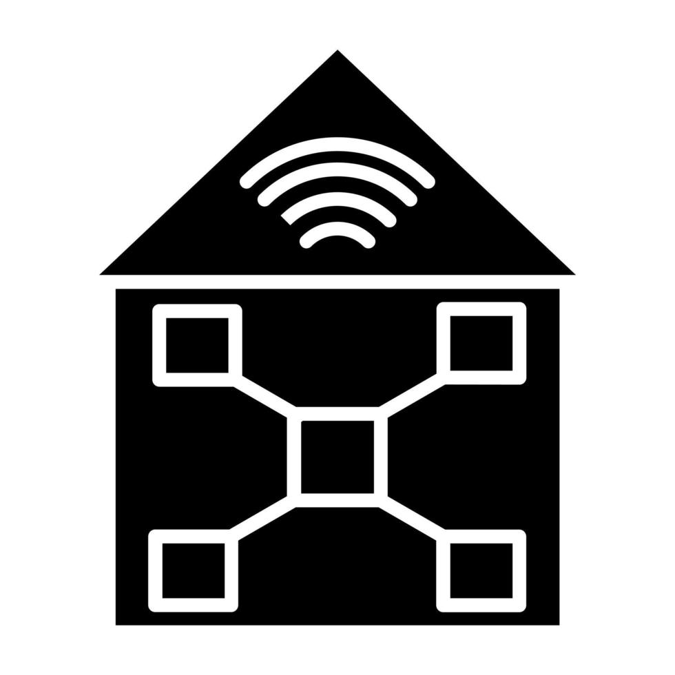 Home Network Icon Style vector