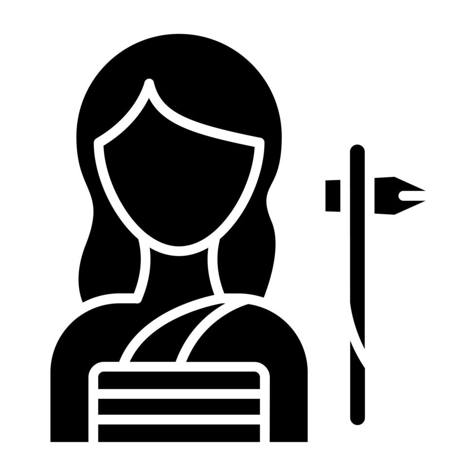 mujer de las cavernas icono estilo vector