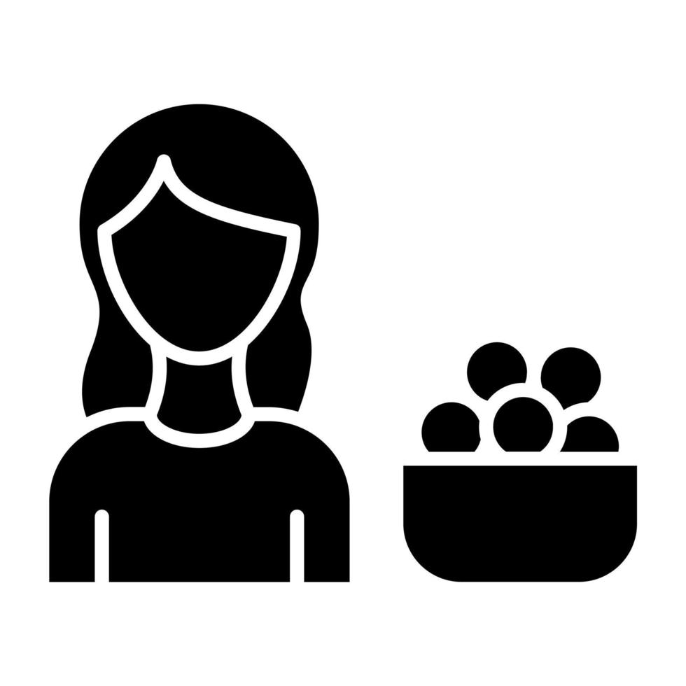 Gatherer Female Icon Style vector