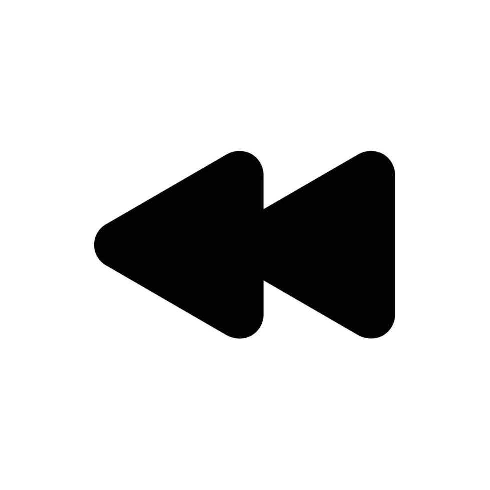 Back, backward play filled icon in transparent background, basic app and web UI bold line icon, EPS10 vector