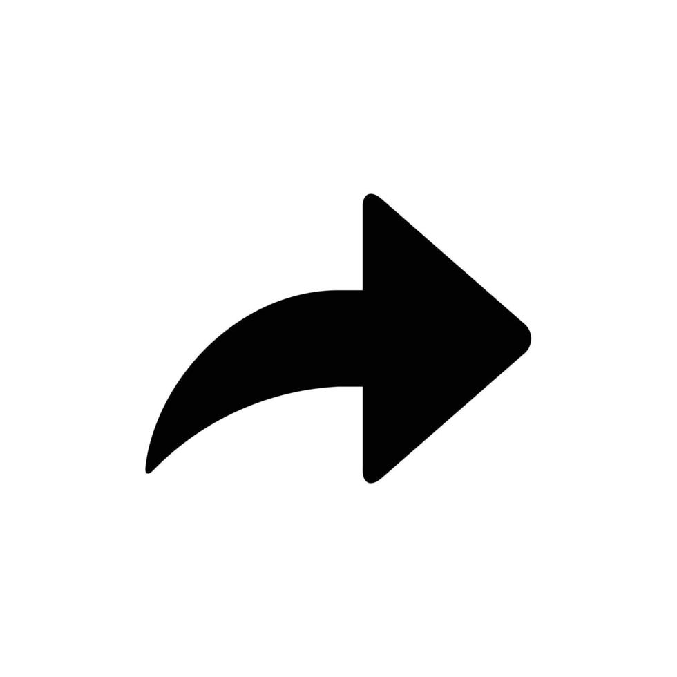 Derecha señalando flecha lleno icono en transparente fondo, básico aplicación y web ui negrita línea icono, eps10 vector