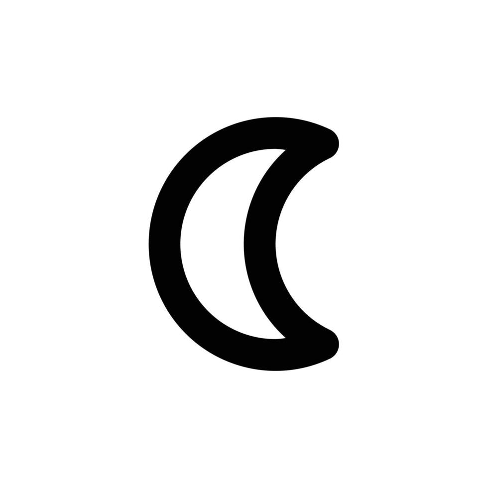 Moon, night mode outline icon in transparent background, basic app and web UI bold line icon, EPS10 vector