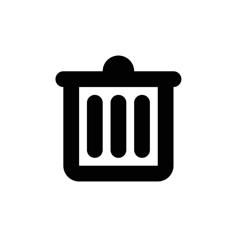 Recycle bin, garbage can outline icon in transparent background, basic app and web UI bold line icon, EPS10 vector