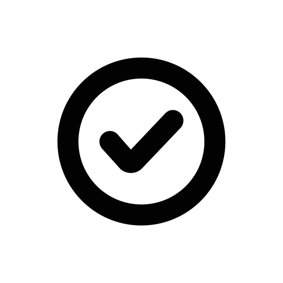 Tick, check mark, valid outline icon in transparent background, basic app and web UI bold line icon, EPS10 vector