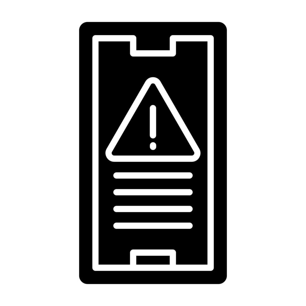 Mobile Warning Icon Style vector