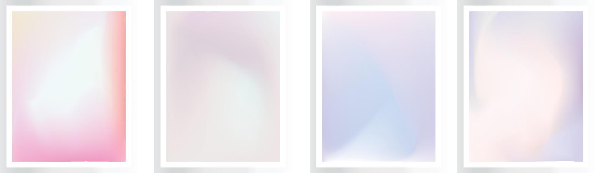 Set of textured gradient backgrounds in light purple pastel colors. For covers, wallpapers, branding, social media and many other projects, EPS file vector