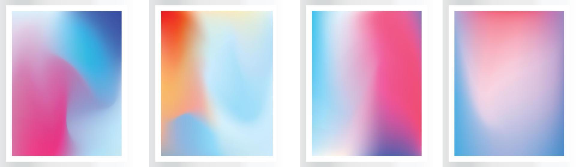 conjunto de 4 4 universal gradientes antecedentes con suave transiciones en azul púrpura colores. para cubiertas, fondos de pantalla, marca, social medios de comunicación plantillas, eps archivo vector