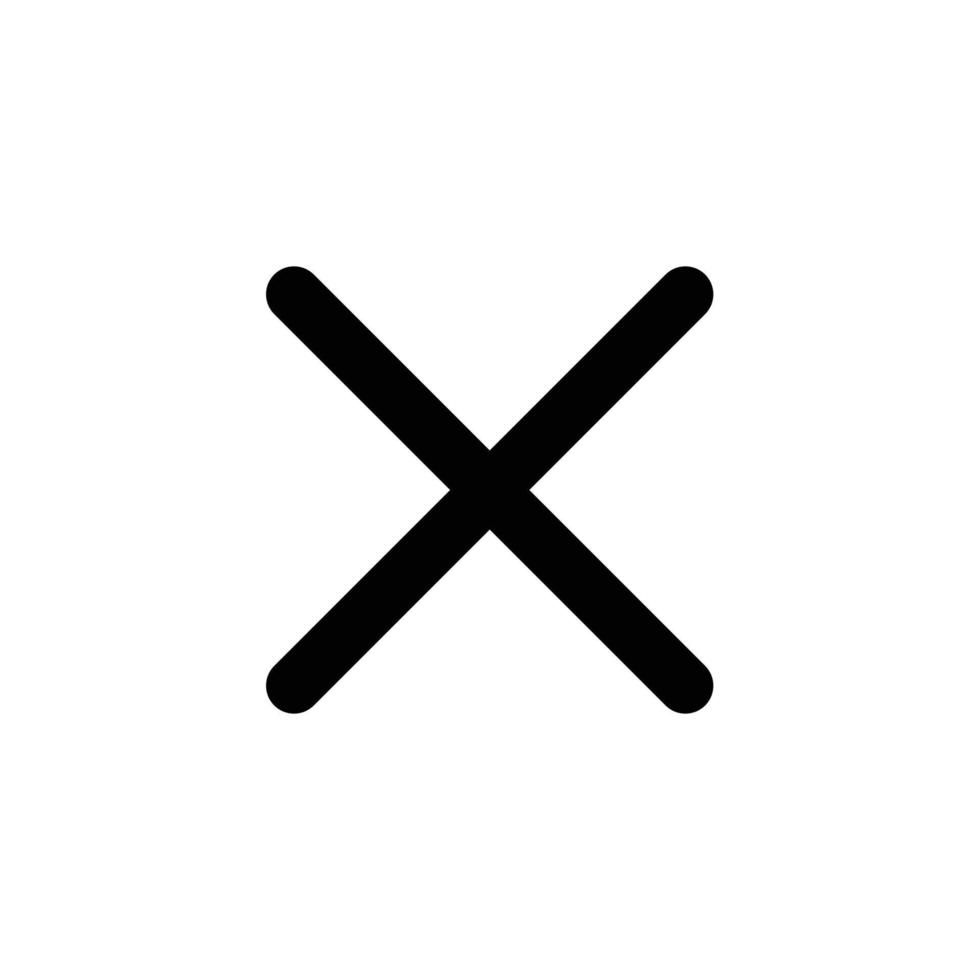 Cancel, wrong, cross filled icon in transparent background, basic app and web UI bold line icon, EPS10 vector