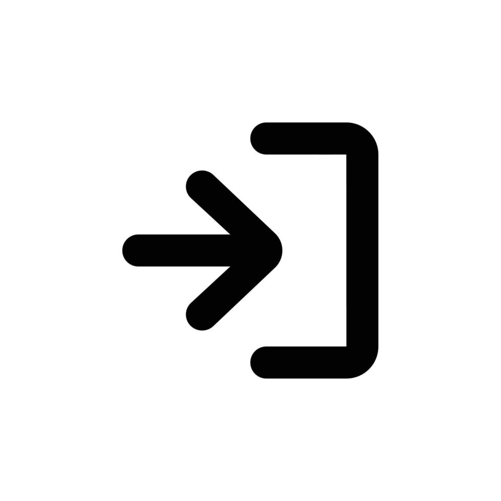 Enter right, upload icon in transparent background, basic app and web UI bold line icon, EPS10 vector