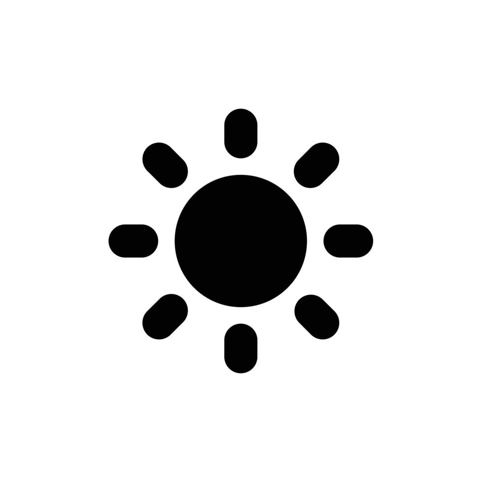 sol, brillo lleno icono en transparente fondo, básico aplicación y web ui negrita línea icono, eps10 vector