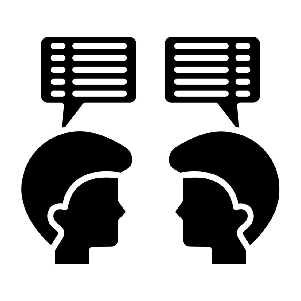 Face To Face Conversation Icon Style vector