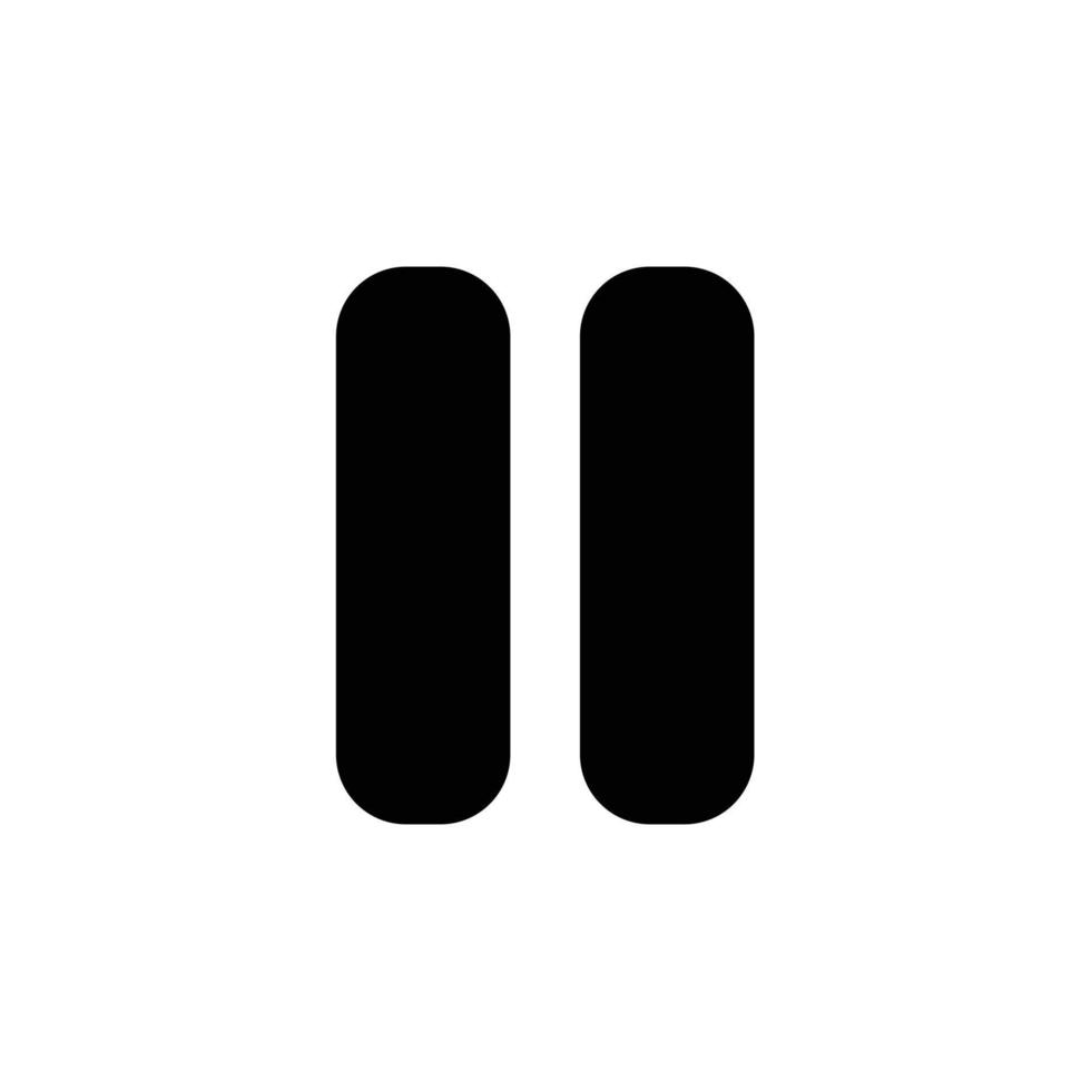 Pause filled icon in transparent background, basic app and web UI bold line icon, EPS10 vector