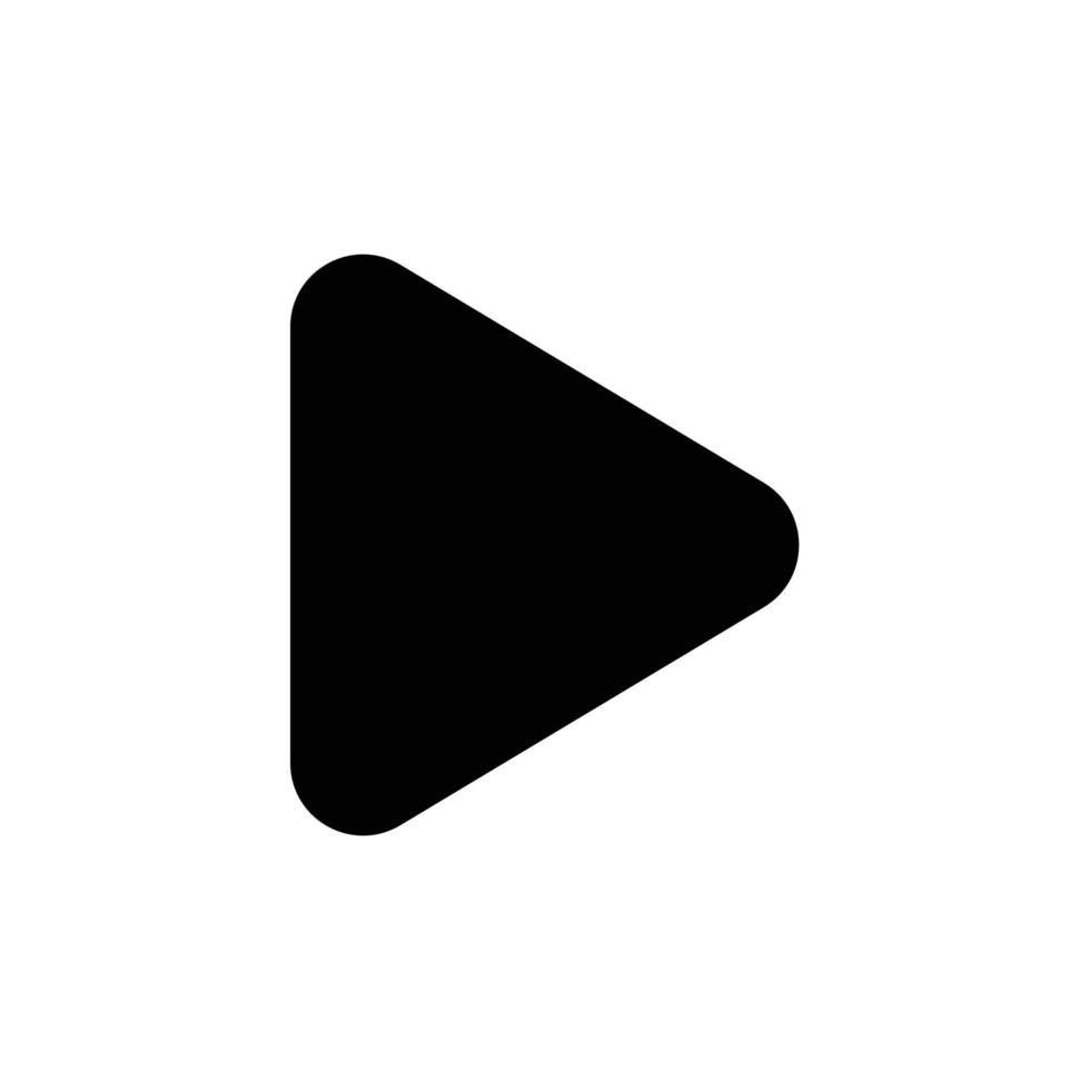 Play filled icon in transparent background, basic app and web UI bold line icon, EPS10 vector