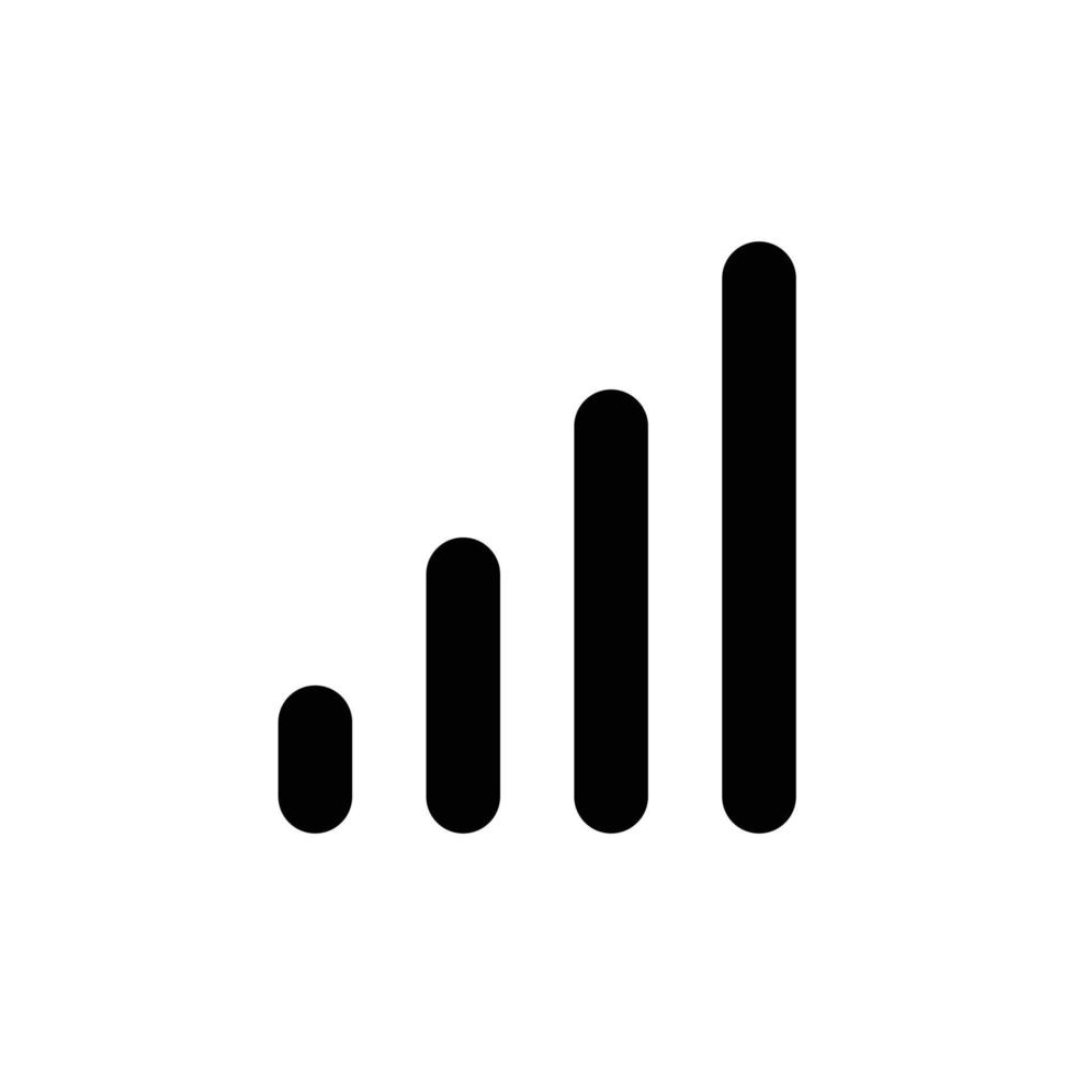 Signal bar filled icon in transparent background, basic app and web UI bold line icon, EPS10 vector