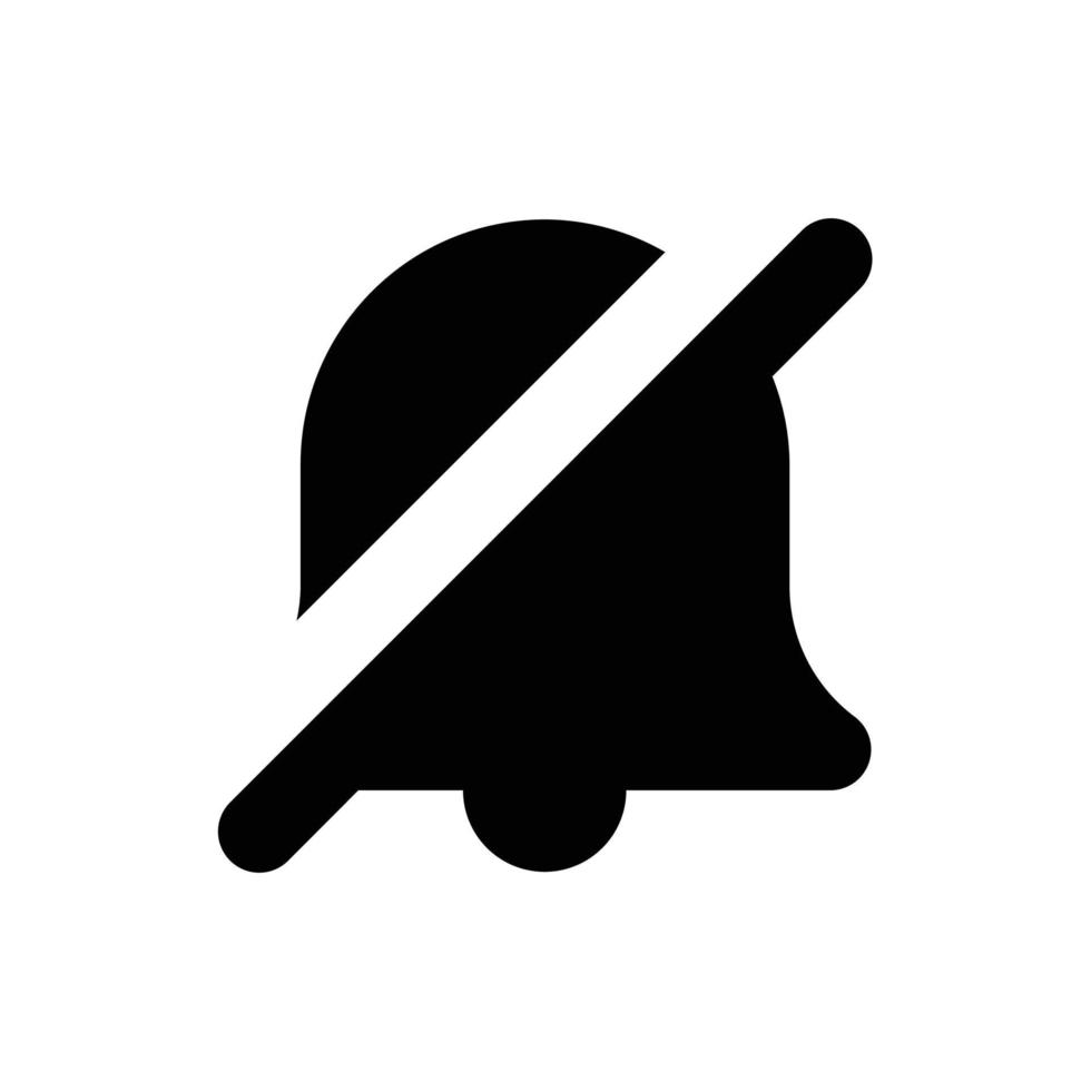 Mute notification bell filled icon in transparent background, basic app and web UI bold line icon, EPS10 vector