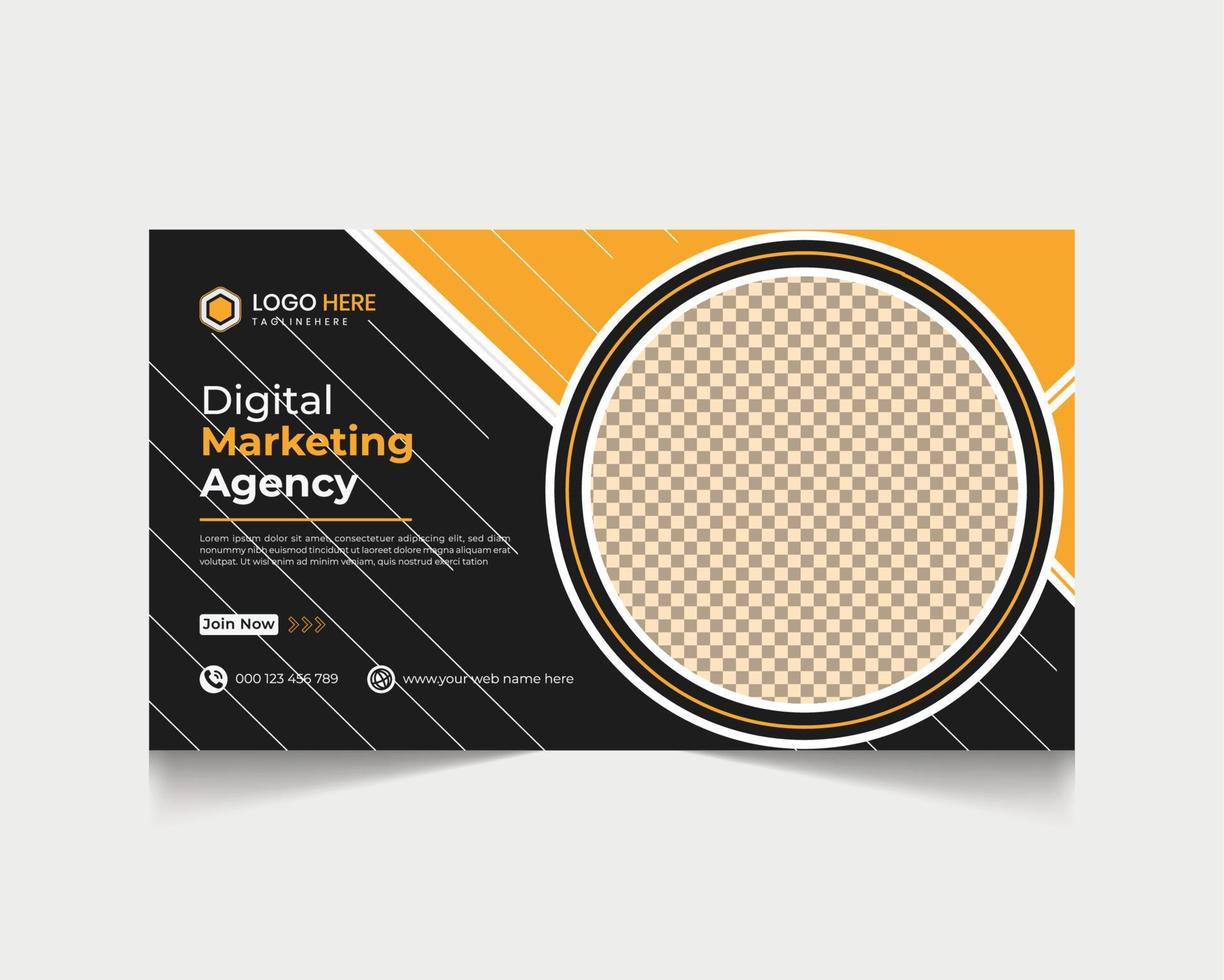 Professional business marketing youtube thumbnail web banner post template vector