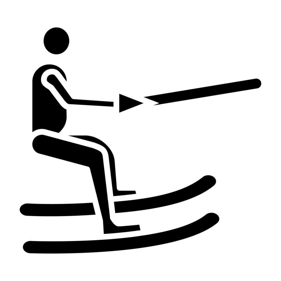 Barefoot Skiing Icon Style vector