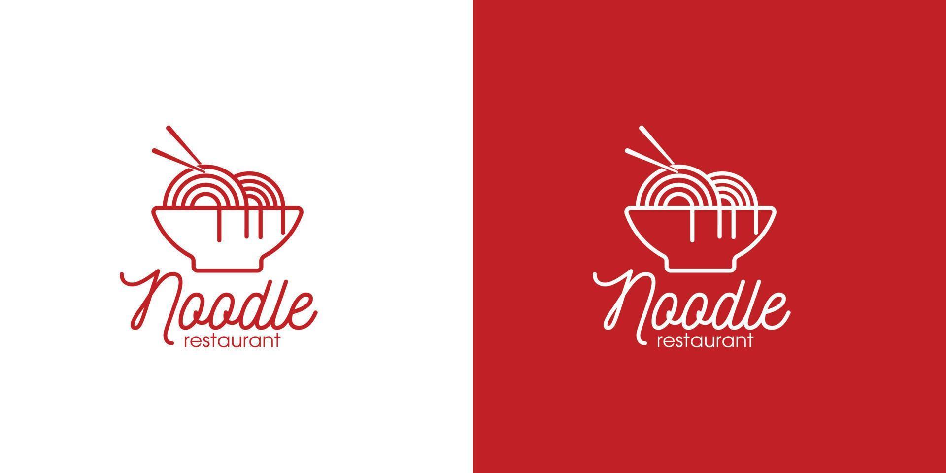 noodle logo design, food logo, restaurant and cafe vector