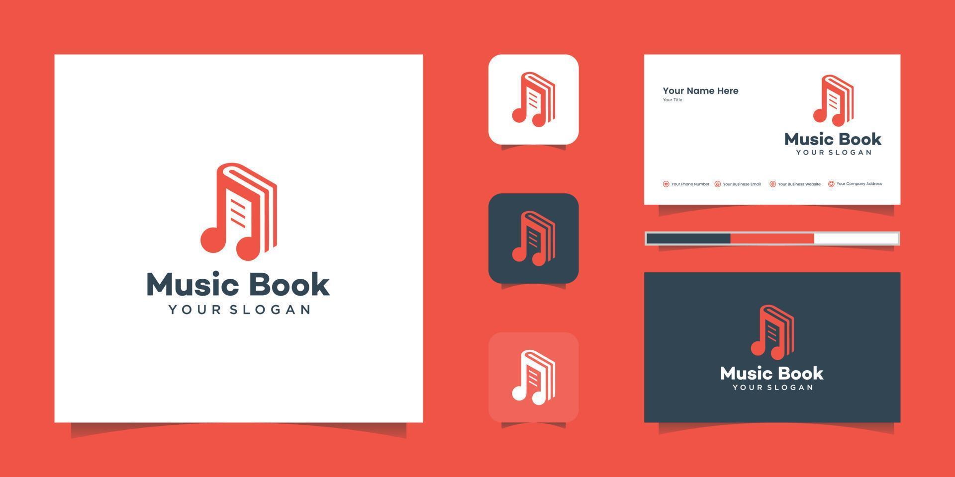 music book logo design for academy, music and school vector