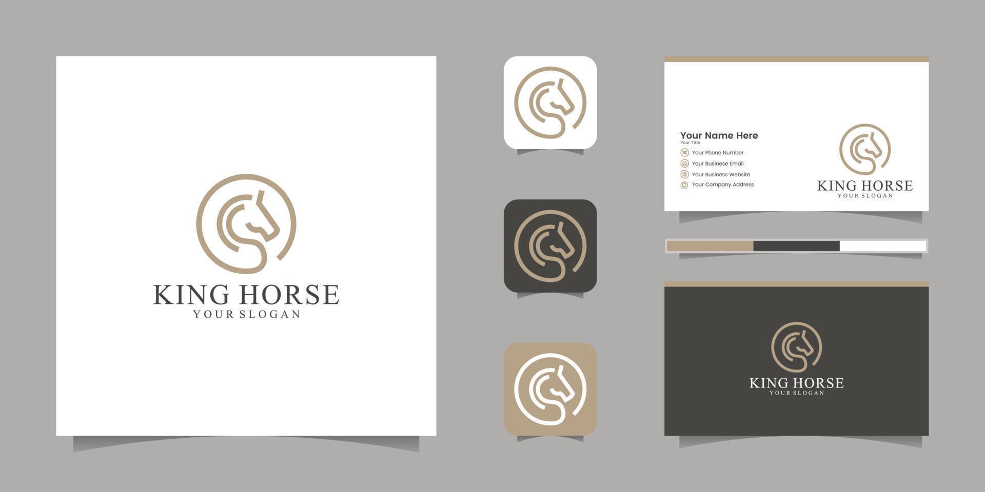 king horse design logo vector