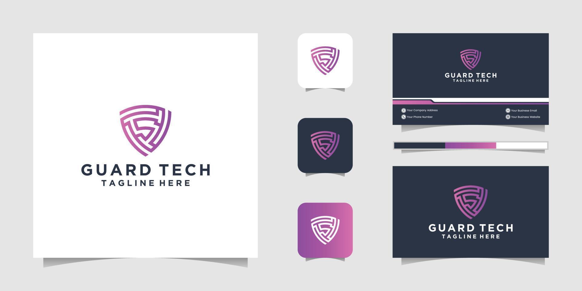 guard logo design with initials s vector