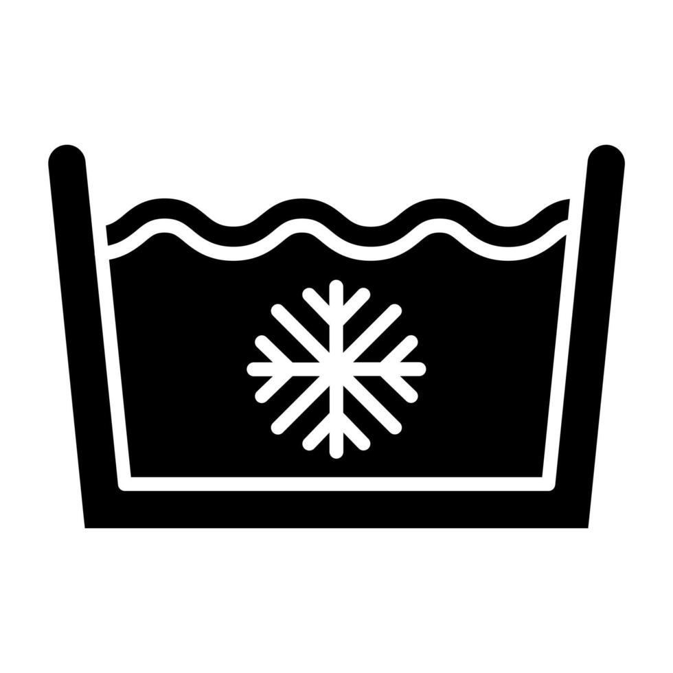 Cold Wash Laundry Icon Style vector