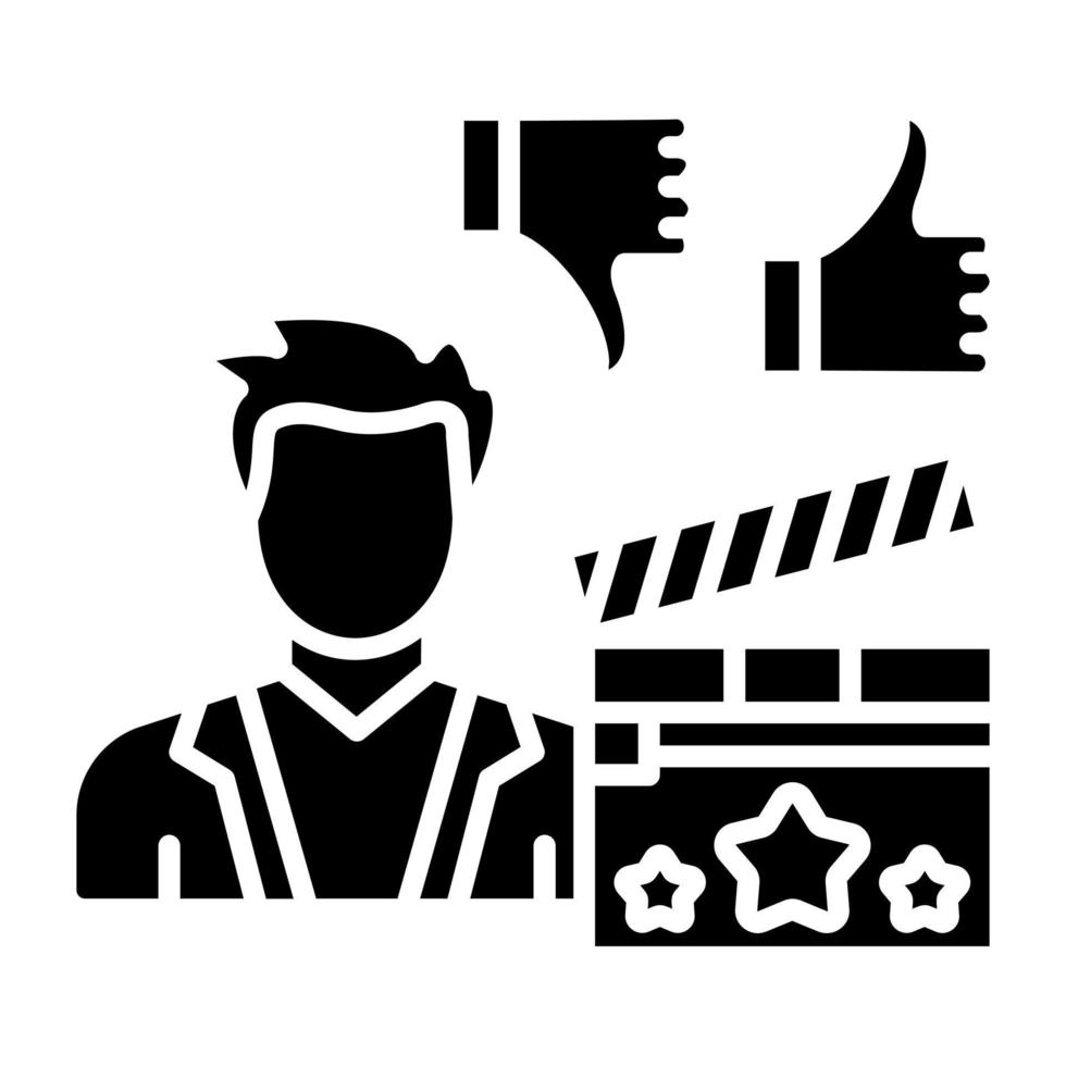 película crítico masculino icono estilo vector