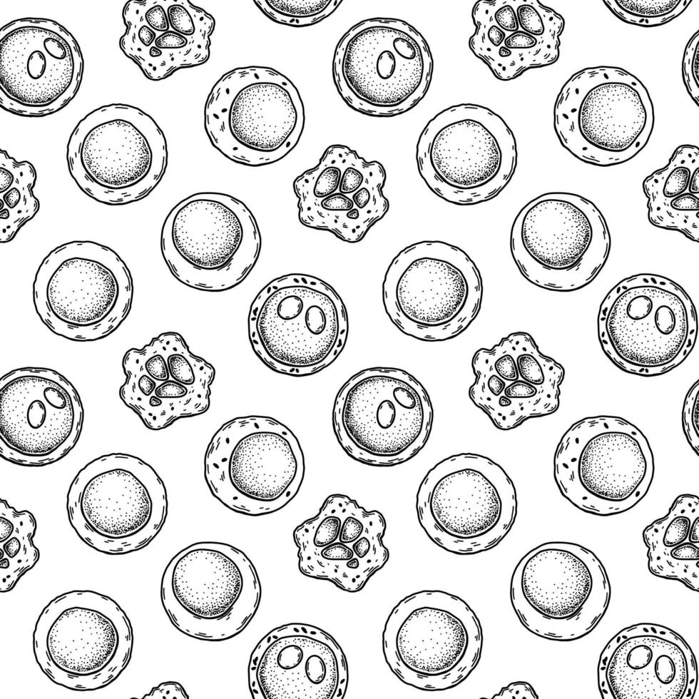 Stem cell seamless pattern. Hand drawn vector illustration in sketch style. Medical science. Microbiology background