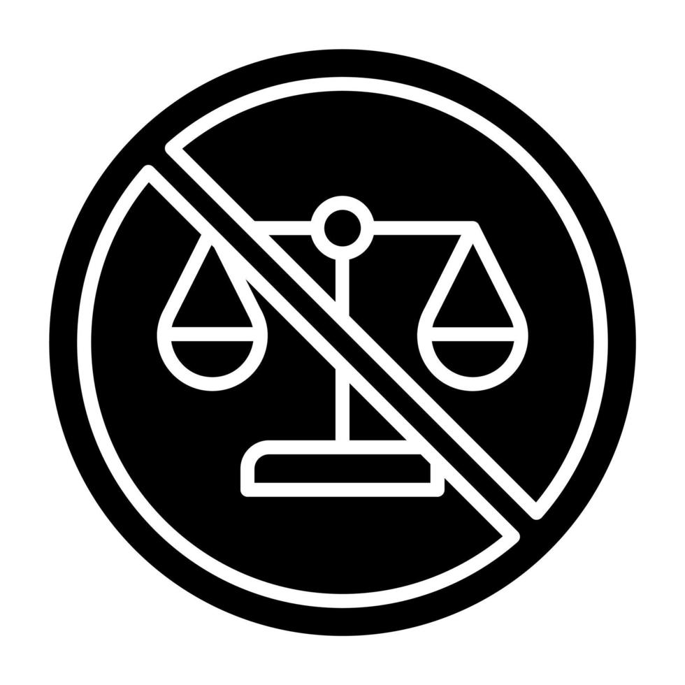 injusticia icono estilo vector