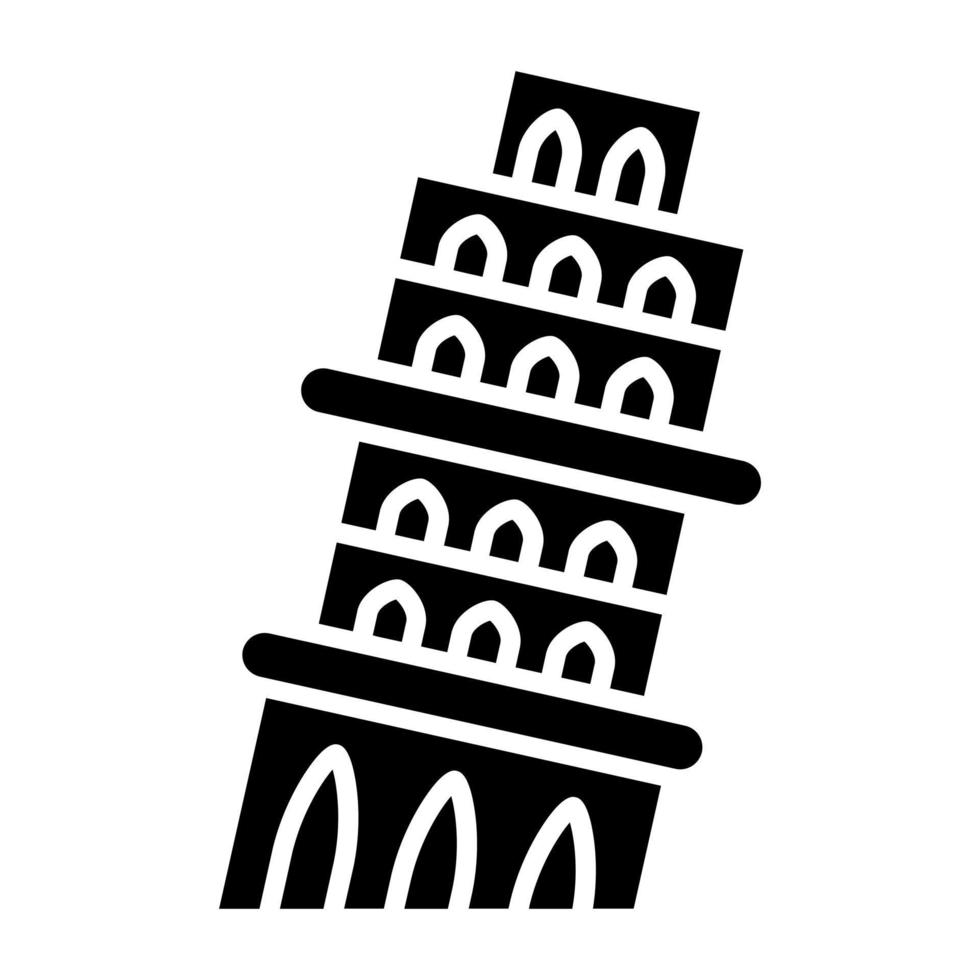 Pisa torre icono estilo vector