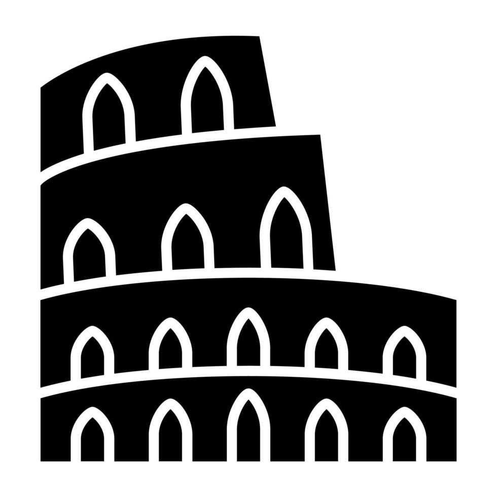 coliseo icono estilo vector