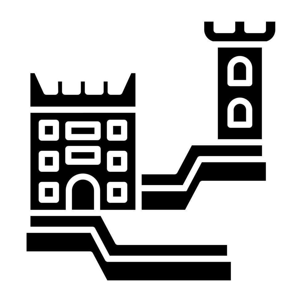 Great Wall of China Icon Style vector